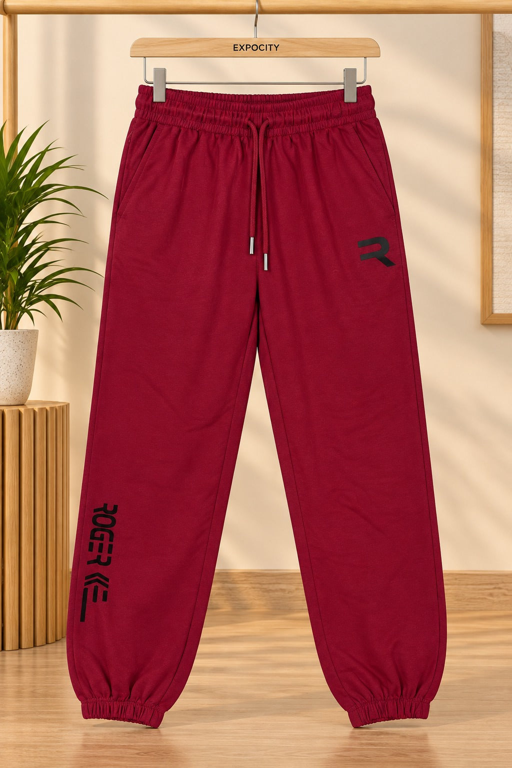 Maroon Roger Jersiva Fabric Trouser