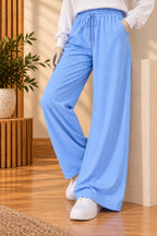Sky Blue LuxeRib Fabric Trouser