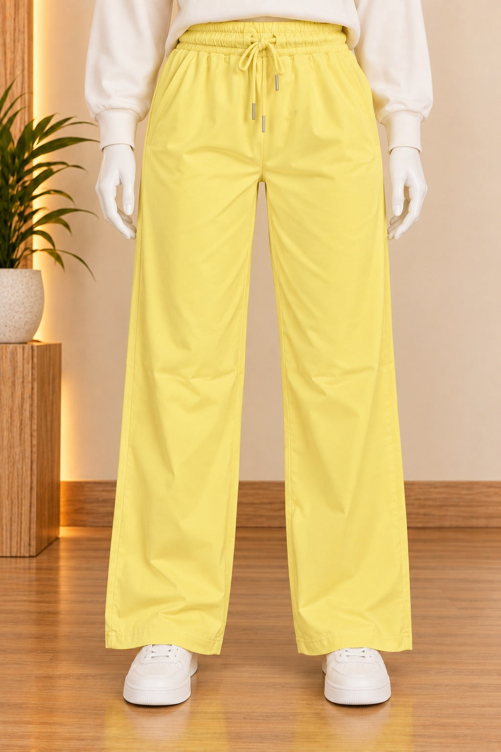 Yellow LuxeRib Fabric Trouser