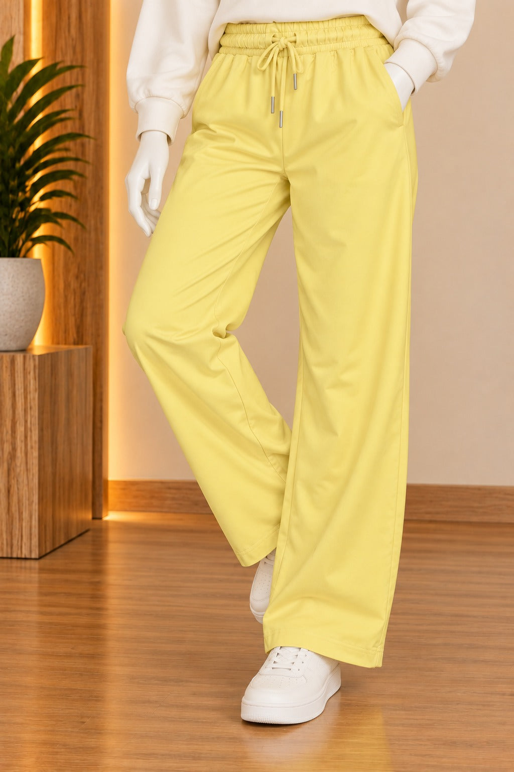 Yellow LuxeRib Fabric Trouser
