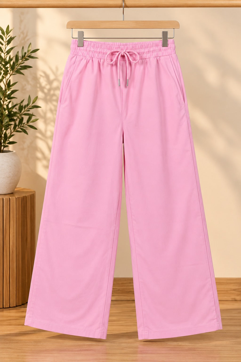 Pink LuxeRib Fabric Trouser