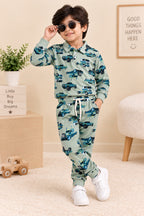 Turquoise Trucks Collar Cozy Luxe Fabric Suit