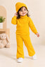 Mustard Plain Velora Rib Fabric Suit