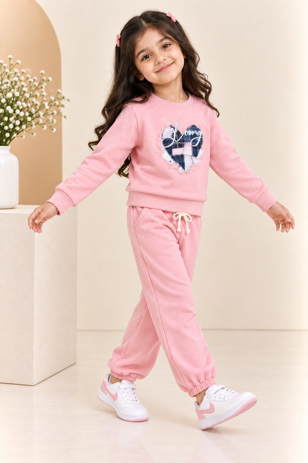 Pink Strong Fleecenza Fabric Suit Secondary image