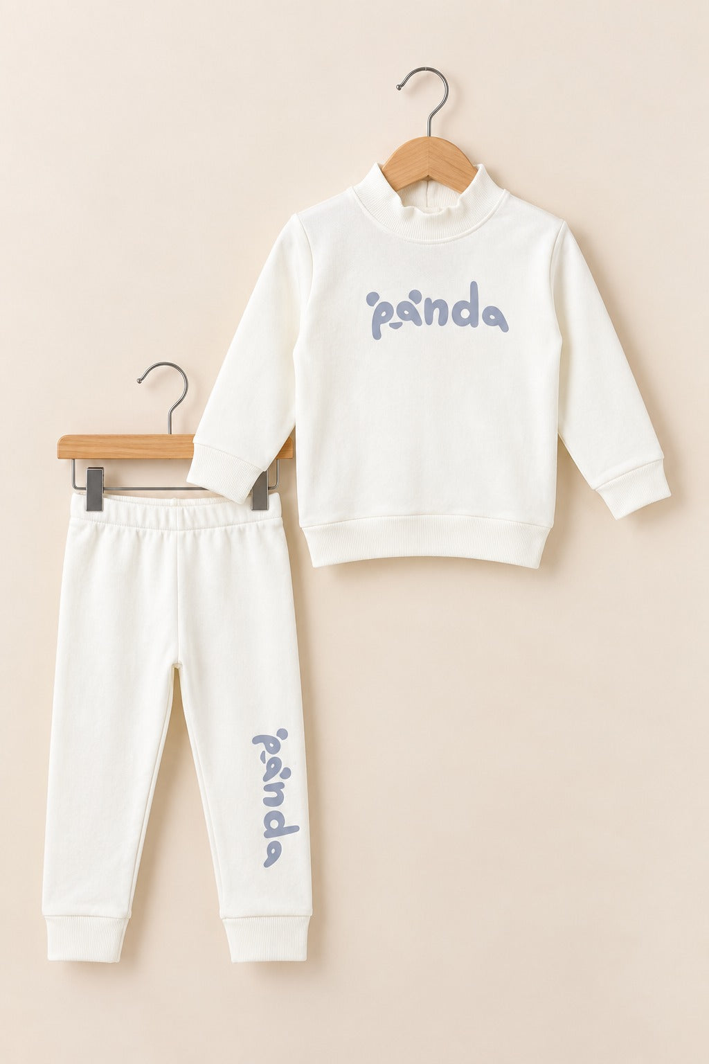 White Panda Velora Rib Fabric Suit
