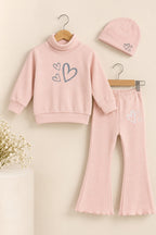 Baby Pink Hearts Velora Rib Fabric Suit