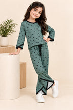 Green Butterfly Lustra Rib Fabric Suit
