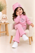 Pink Hearts Velora Rib Fabric Suit