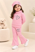 Pink Lines Hearts Velora Rib Fabric Suit