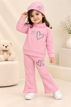 Pink Lines Hearts Velora Rib Fabric Suit