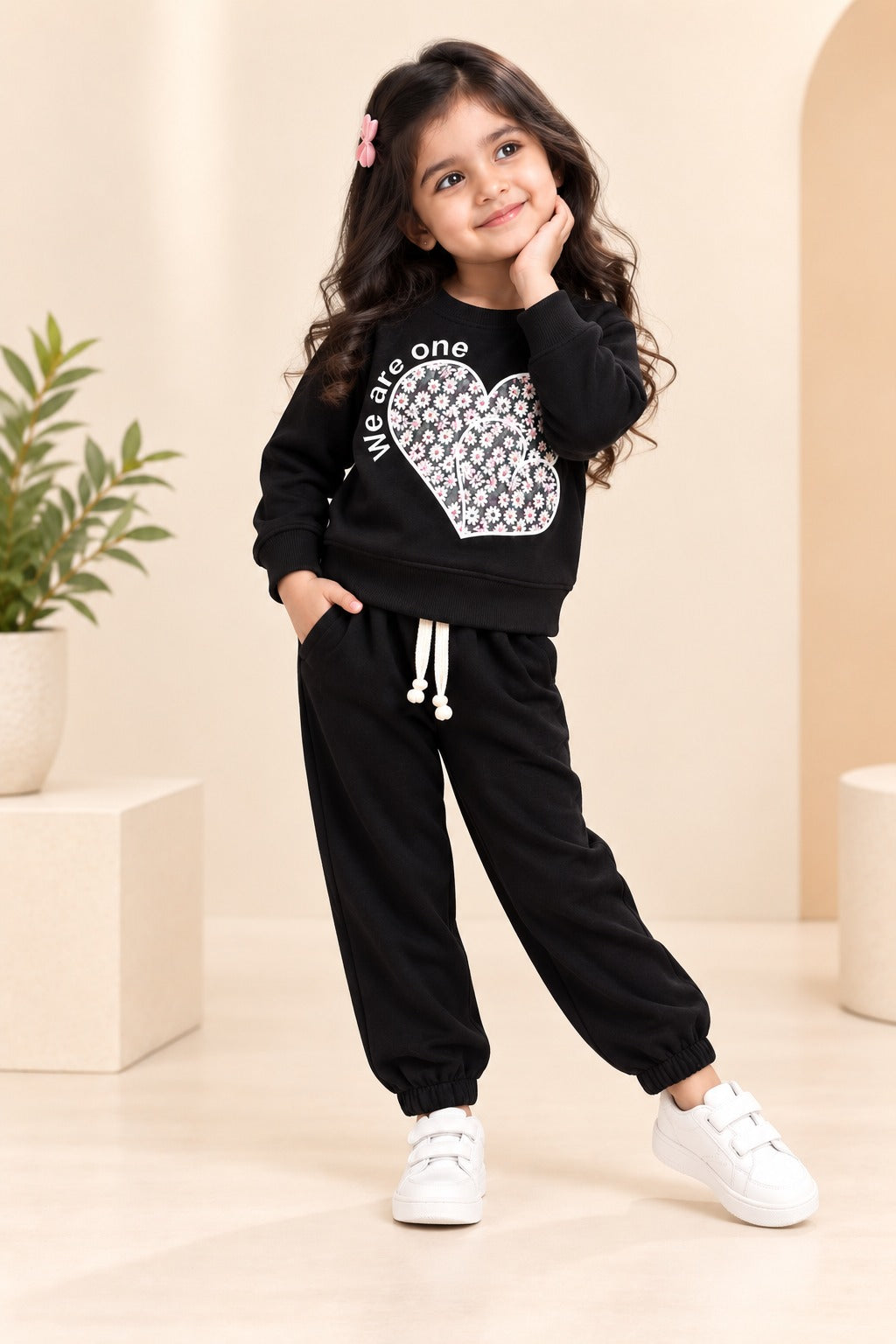 Black Hearts Fleecenza Fabric Suit