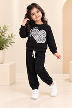 Black Hearts Fleecenza Fabric Suit