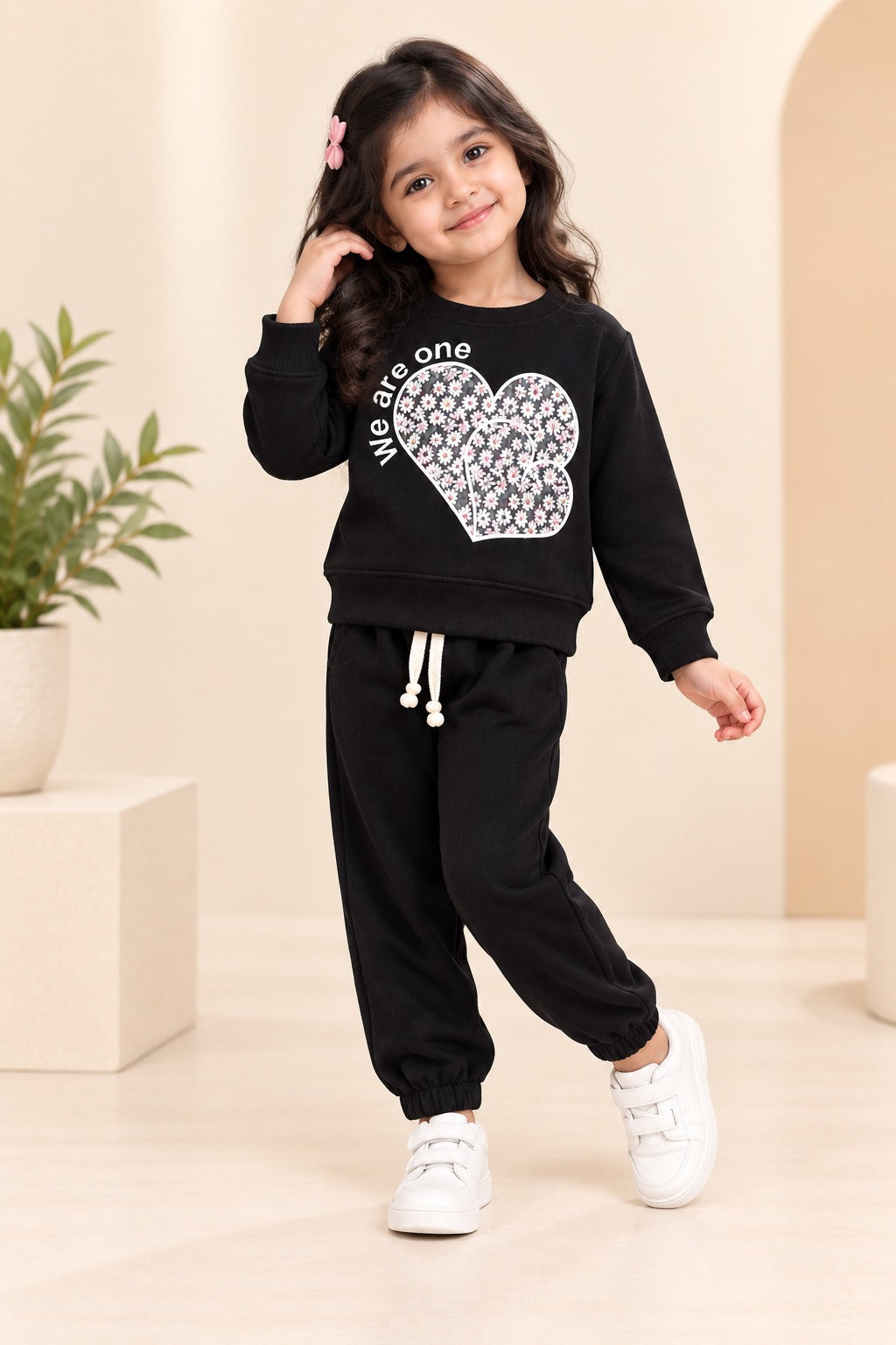 Black Hearts Fleecenza Fabric Suit