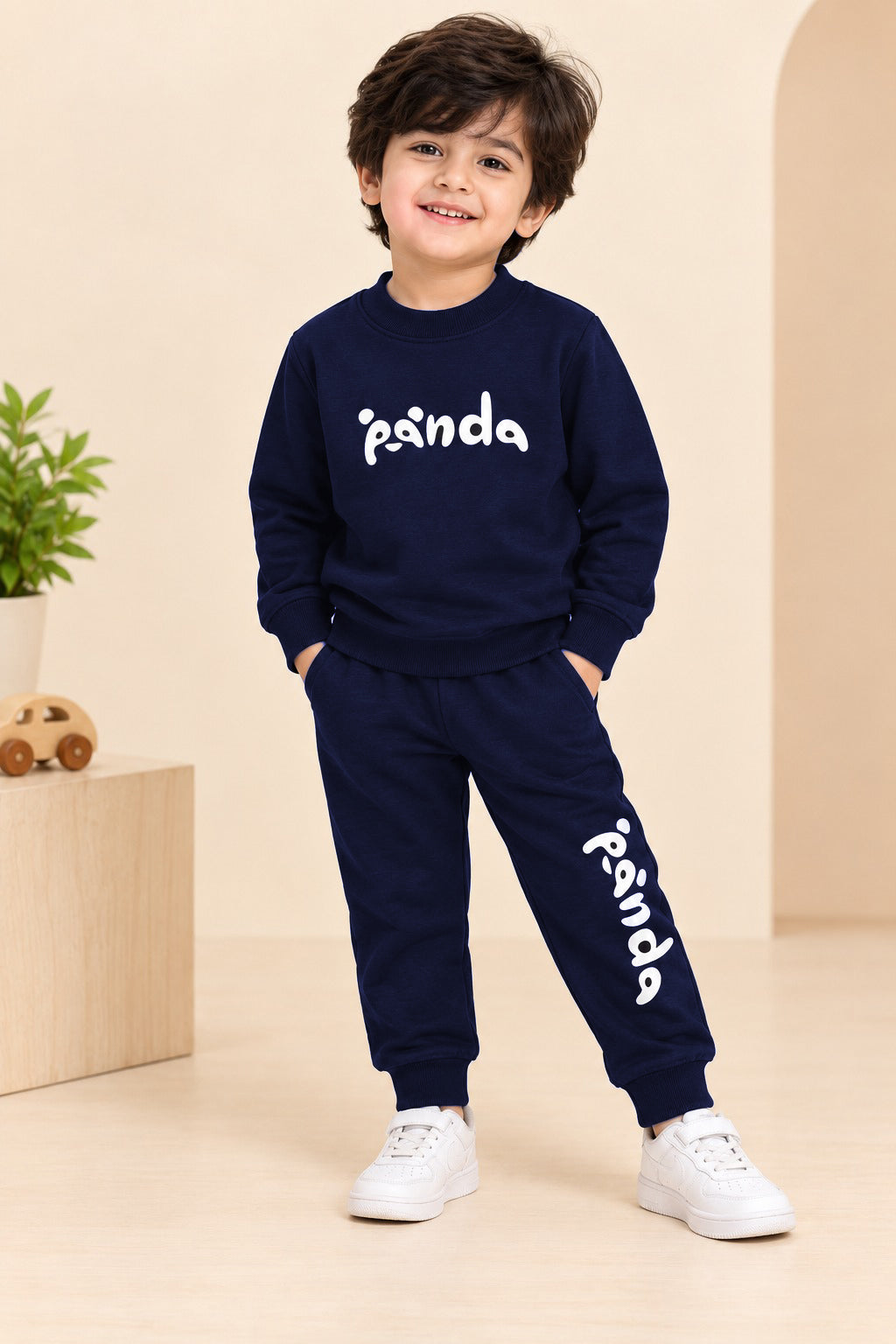 Navy Panda Velora Rib Fabric Suit