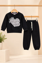 Black Hearts Fleecenza Fabric Suit