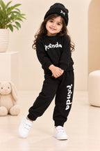 Black Panda Velora Rib Fabric Suit