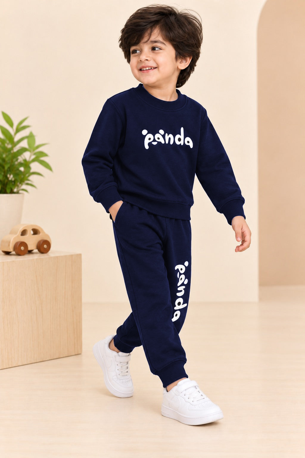 Navy Panda Velora Rib Fabric Suit