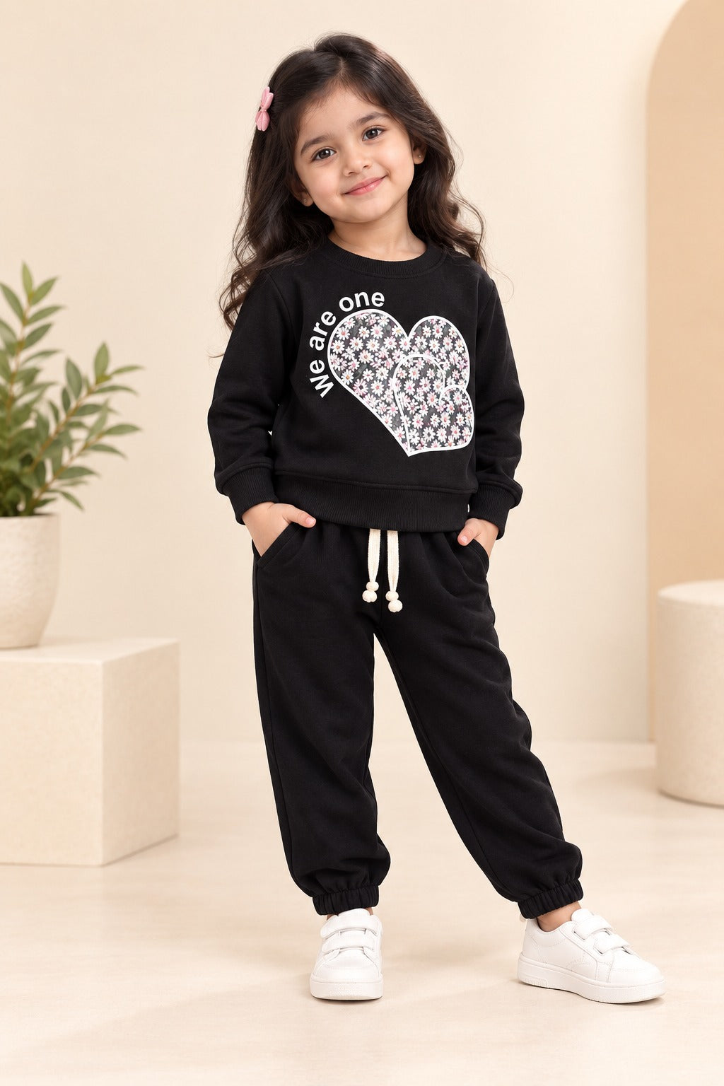 Black Hearts Fleecenza Fabric Suit