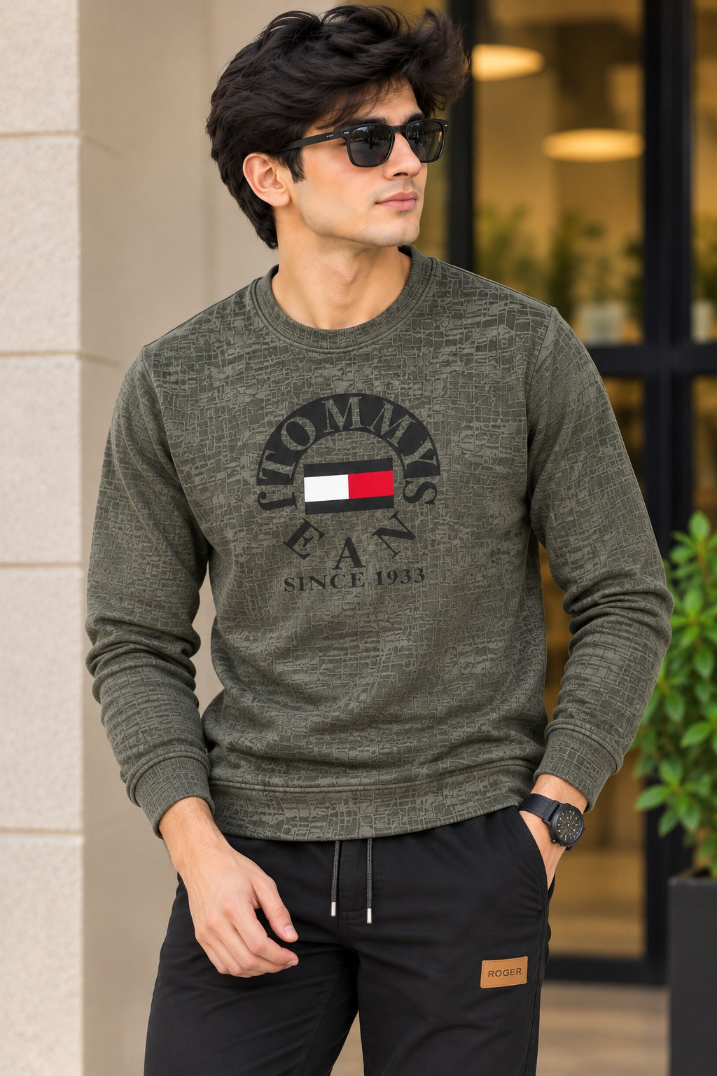 Grey 1933 Jackard Fleece Sweatshirt