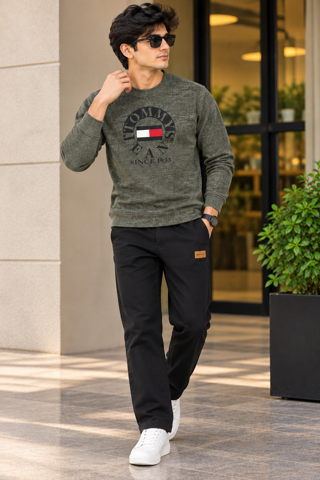 Grey 1933 Jackard Fleece Sweatshirt