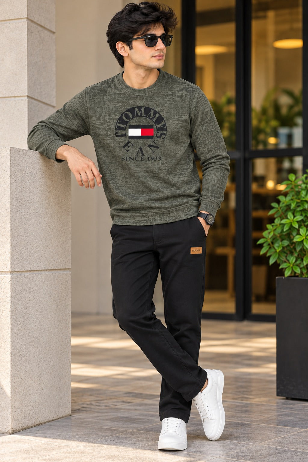 Grey 1933 Jackard Fleece Sweatshirt