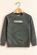 Grey Chanel Jackard Fleece Sweatshirt