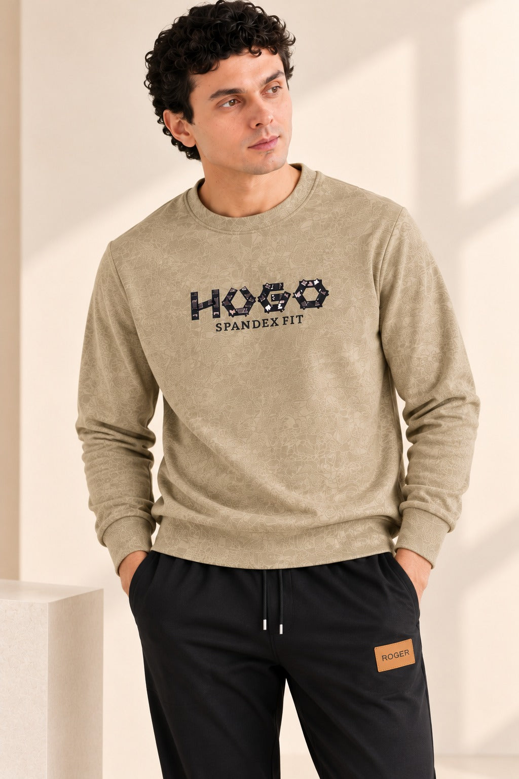 Cream Hugo Jackard Fleece Sweatshirt