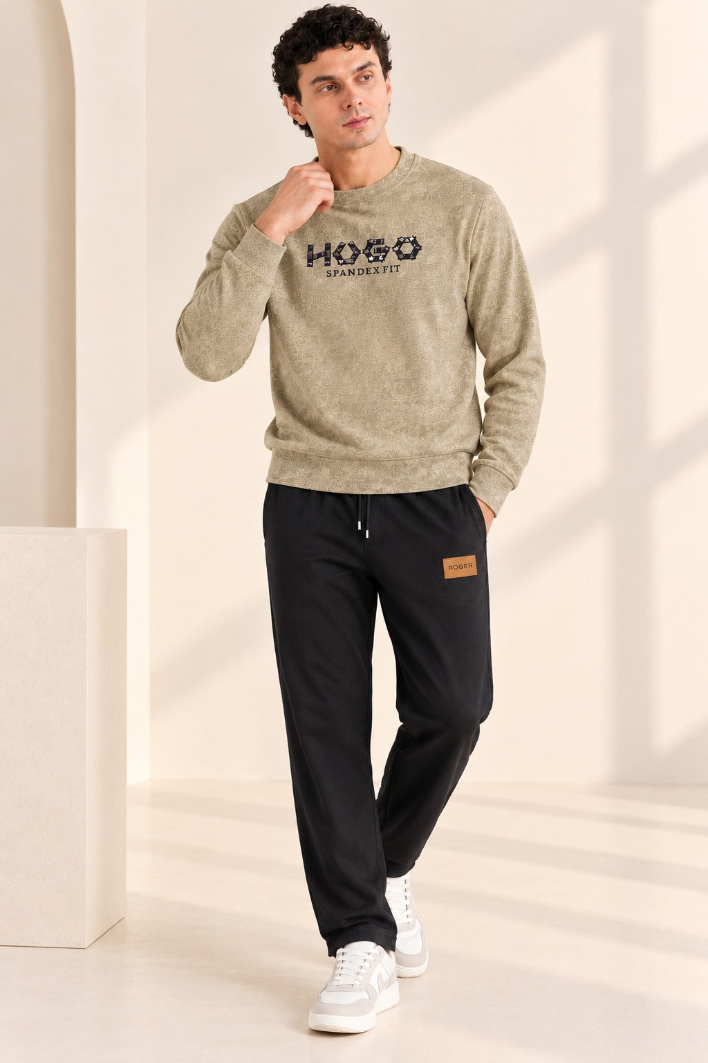 Cream Hugo Jackard Fleece Sweatshirt