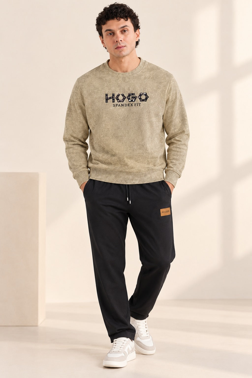 Cream Hugo Jackard Fleece Sweatshirt