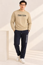 Cream Pocketful Jackard Fleece Sweatshirt