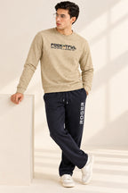 Cream Pocketful Jackard Fleece Sweatshirt