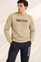 Cream Pocketful Jackard Fleece Sweatshirt