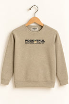 Cream Pocketful Jackard Fleece Sweatshirt