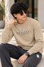Cream Fashion Jackard Fleece Sweatshirt