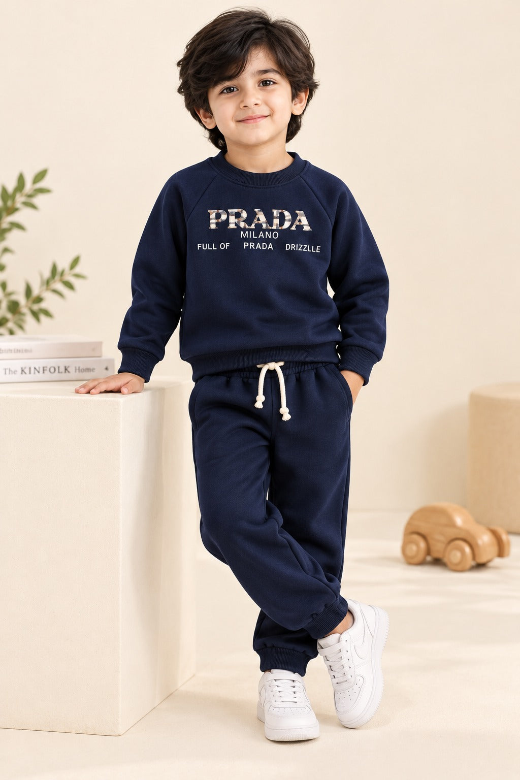 Navy Milano FleecePro Fabric Suit Main image