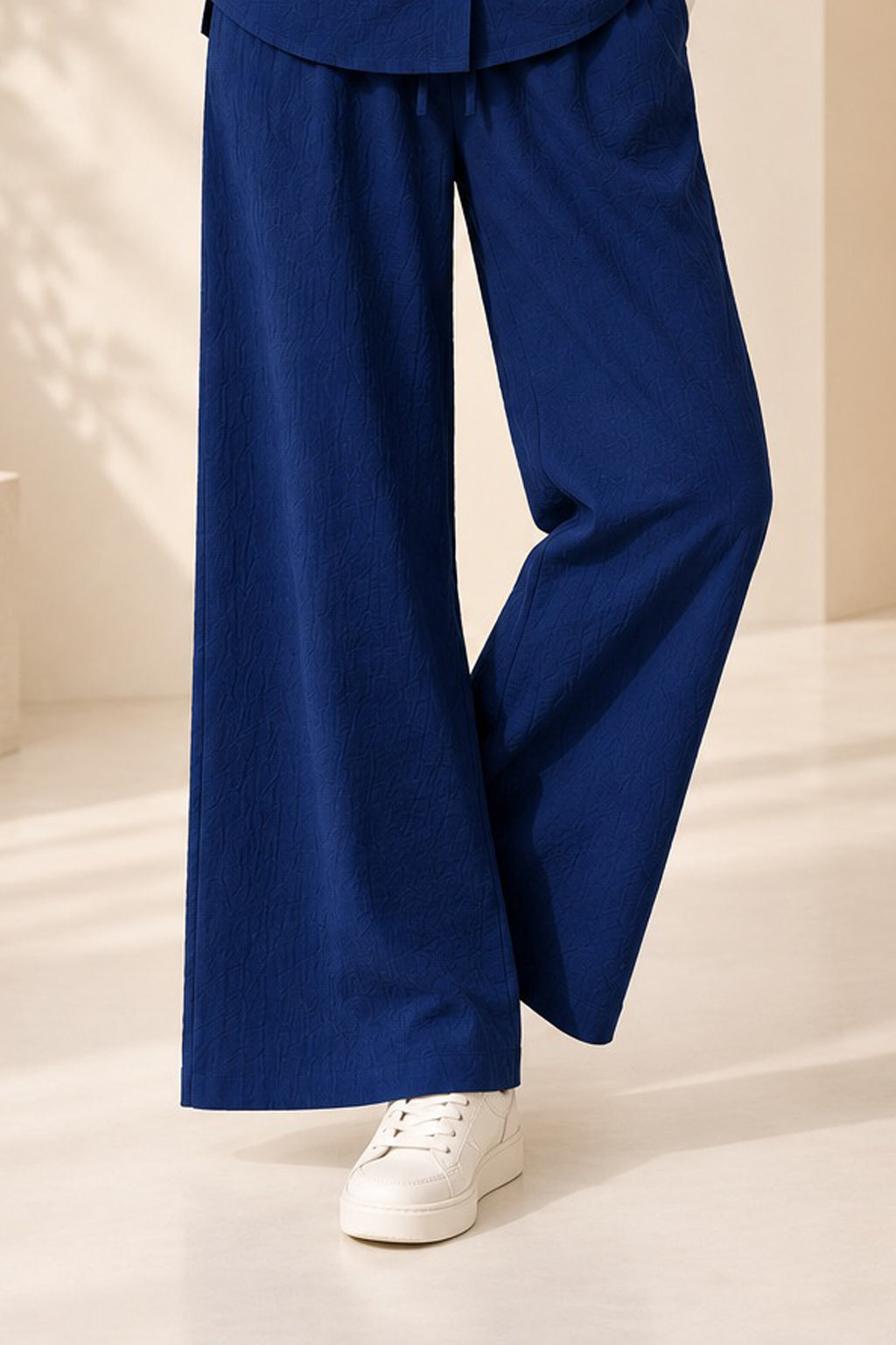 Blue Linora Fabric Fabric Trouser