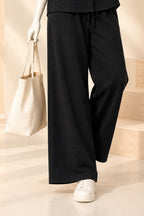 Black Linora Fabric Fabric Trouser