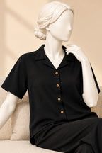 Black Linora Fabric Shirt