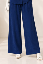 Blue Linora Fabric Fabric Trouser