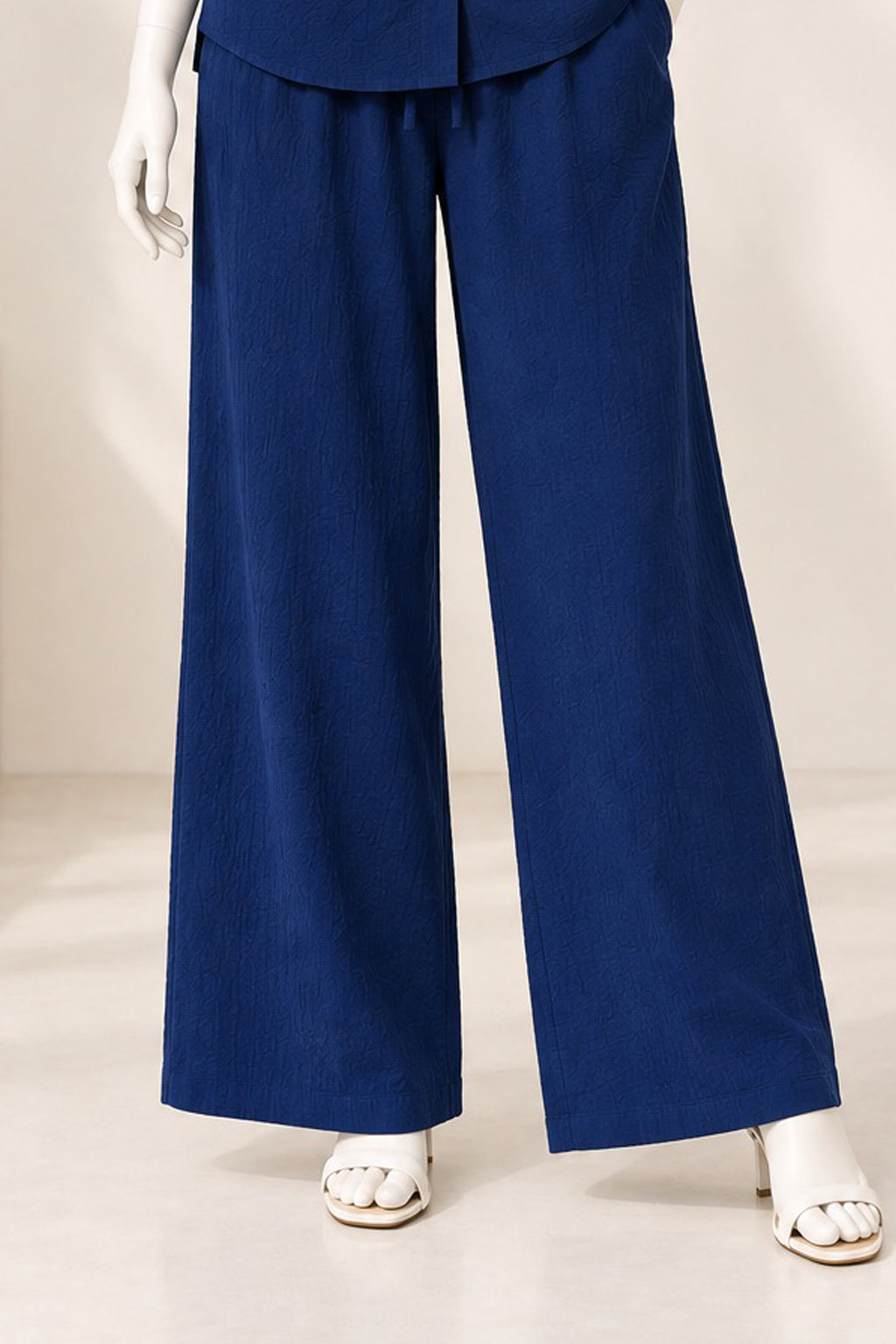 Blue Linora Fabric Fabric Trouser