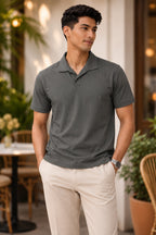 Grey Jonny Colar Flexora Silk Relax Fit Polo