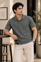 Grey Jonny Colar Flexora Silk Relax Fit Polo