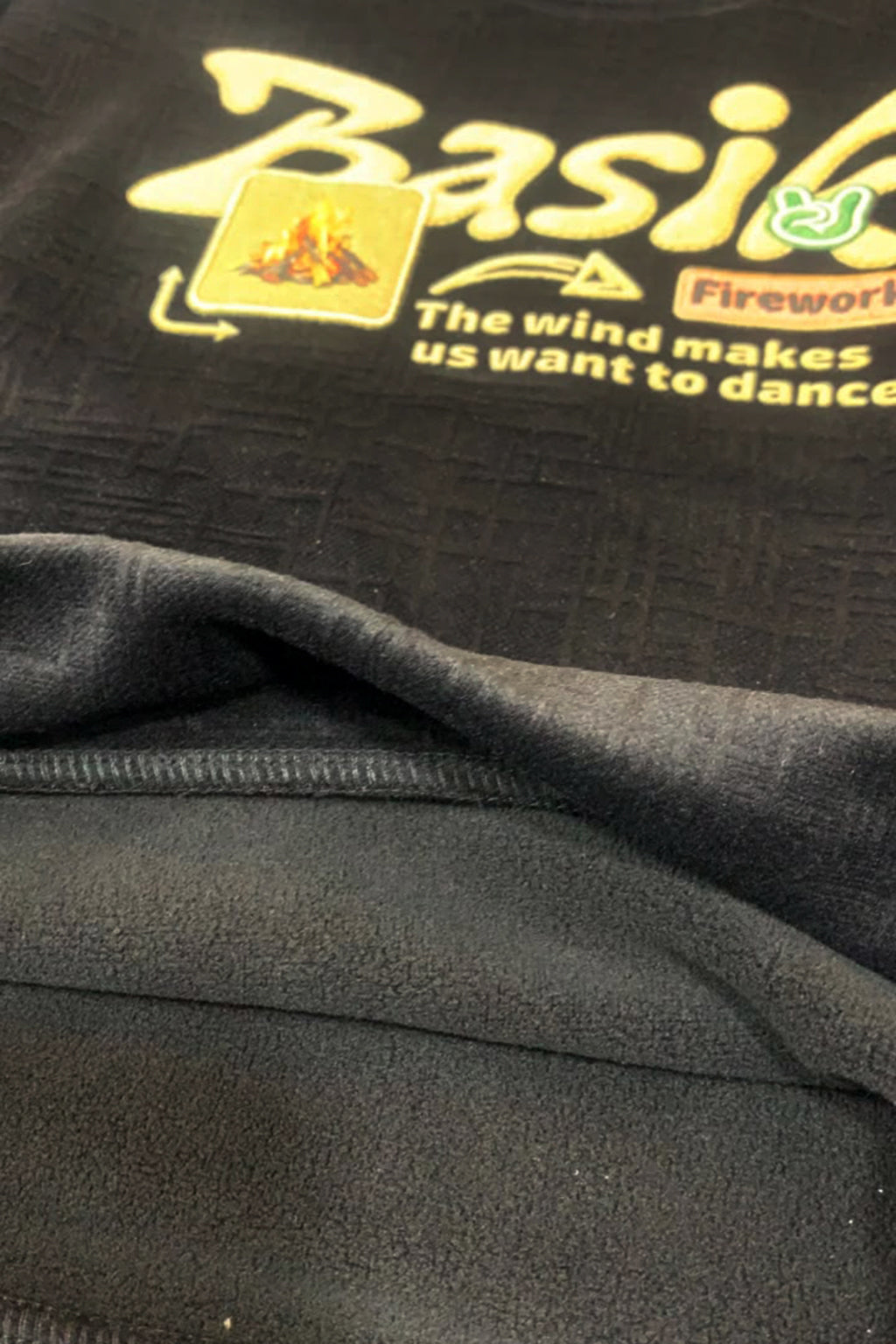 Black Basik Jackard Fleece Fabric Sweatshirt