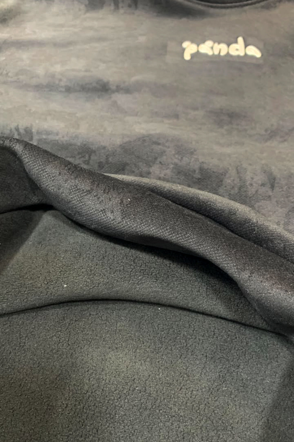 Black Panda Jackard Fleece Fabric Sweatshirt