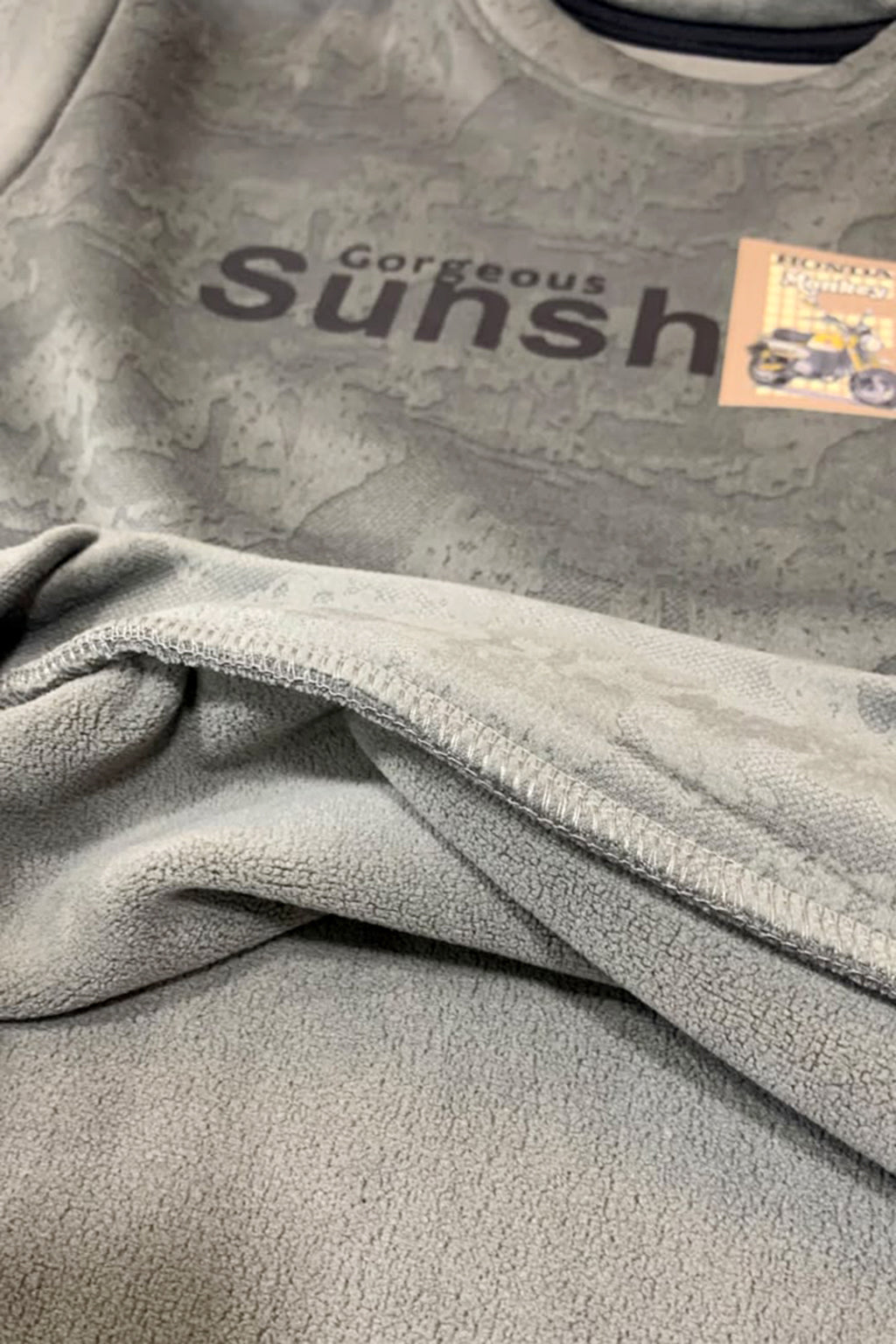 Grey Sun Shine Jackard Fleece Fabric Sweatshirt