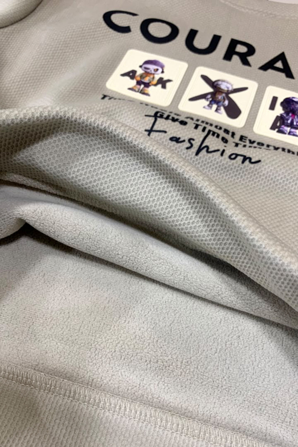 Beige Courage Jackard Fleece Fabric Sweatshirt
