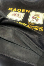 Black Kaoen Jackard Fleece Fabric Sweatshirt
