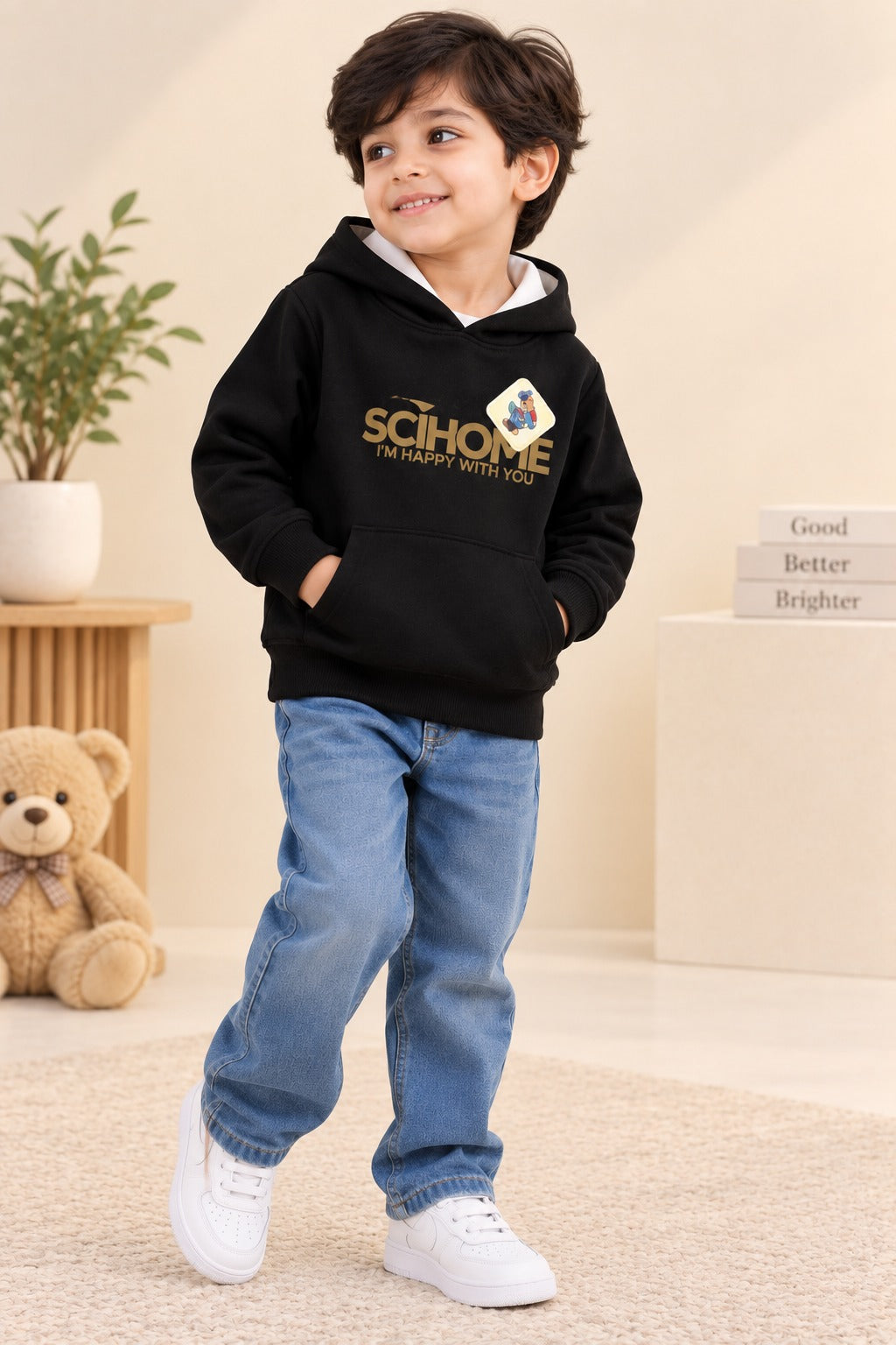 Black Scihome Hoodie For Winters