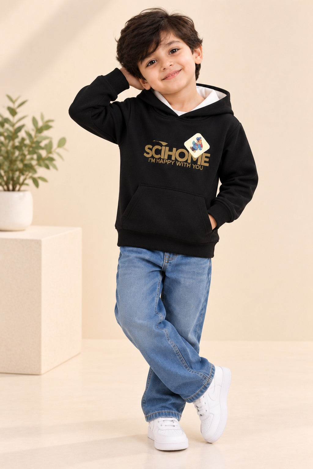 Black Scihome Hoodie For Winters
