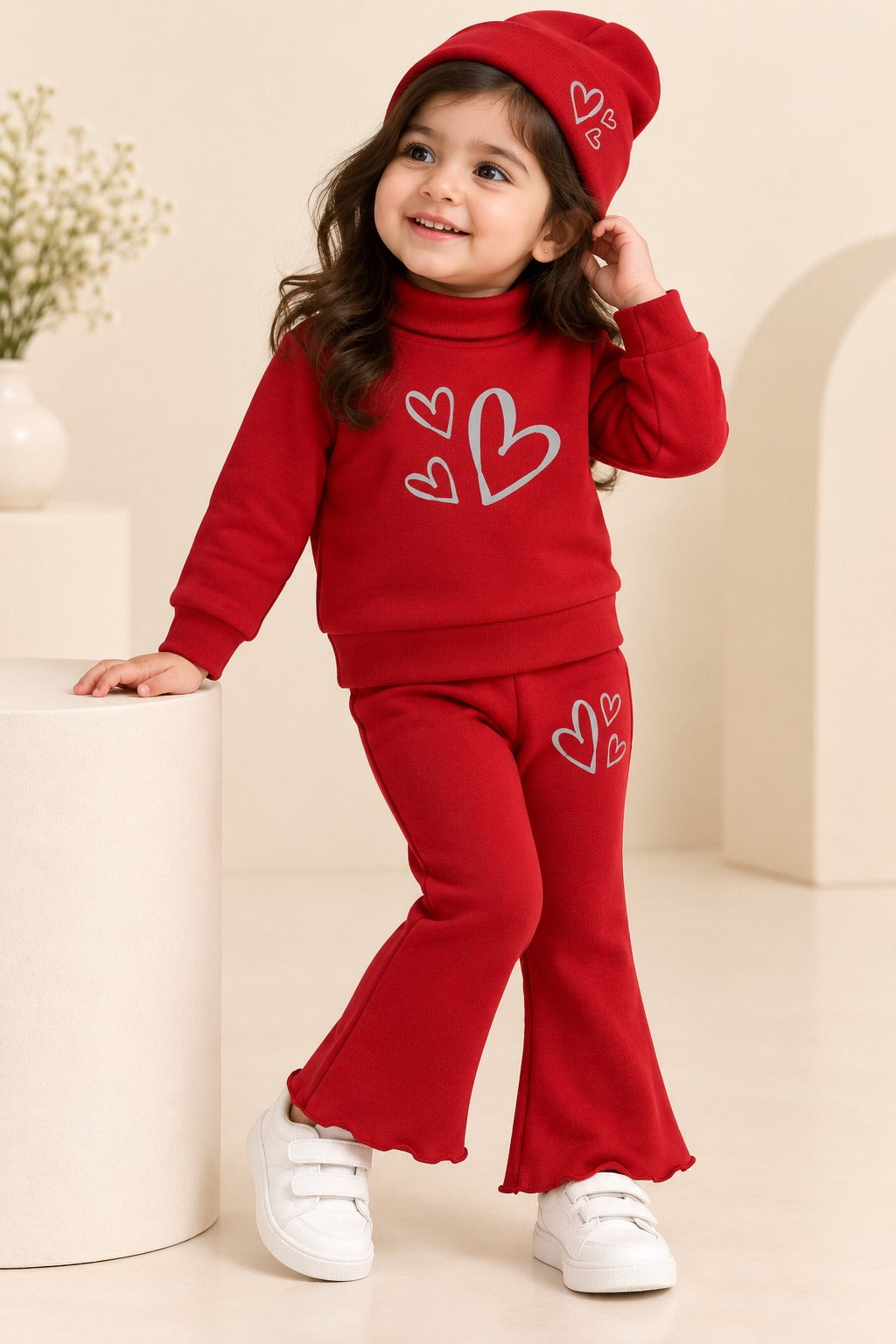 Red Hearts Velora Rib Fabric Suit Main image